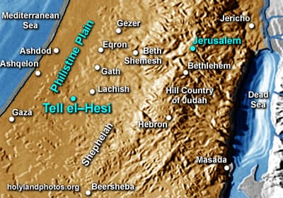 Map or image for Tell el–Hesi